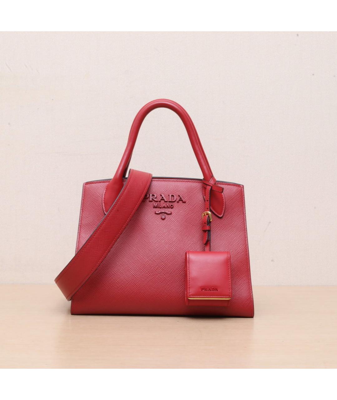 PRADA Красная кожаная сумка через плечо, фото 3
