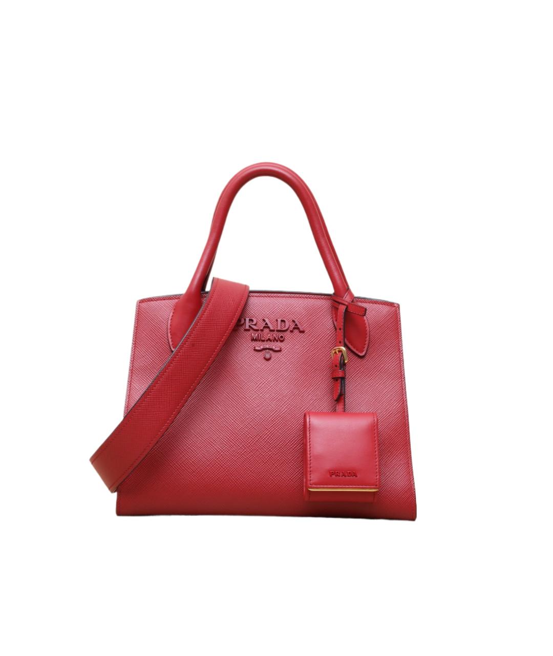 PRADA Красная кожаная сумка через плечо, фото 1