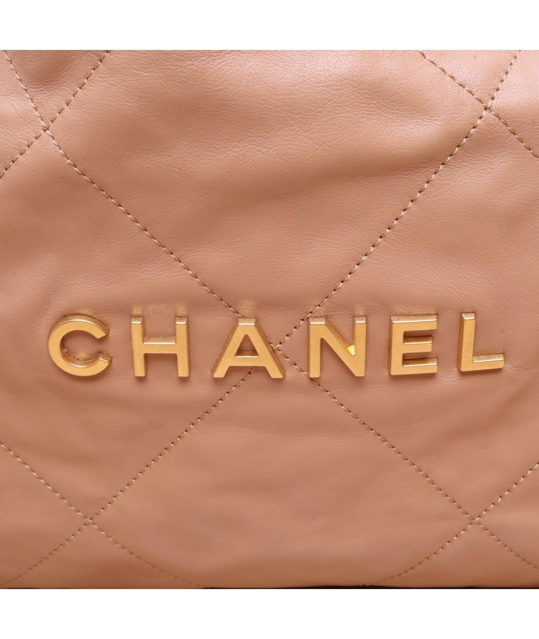 CHANEL Бежевая кожаная сумка через плечо, фото 8