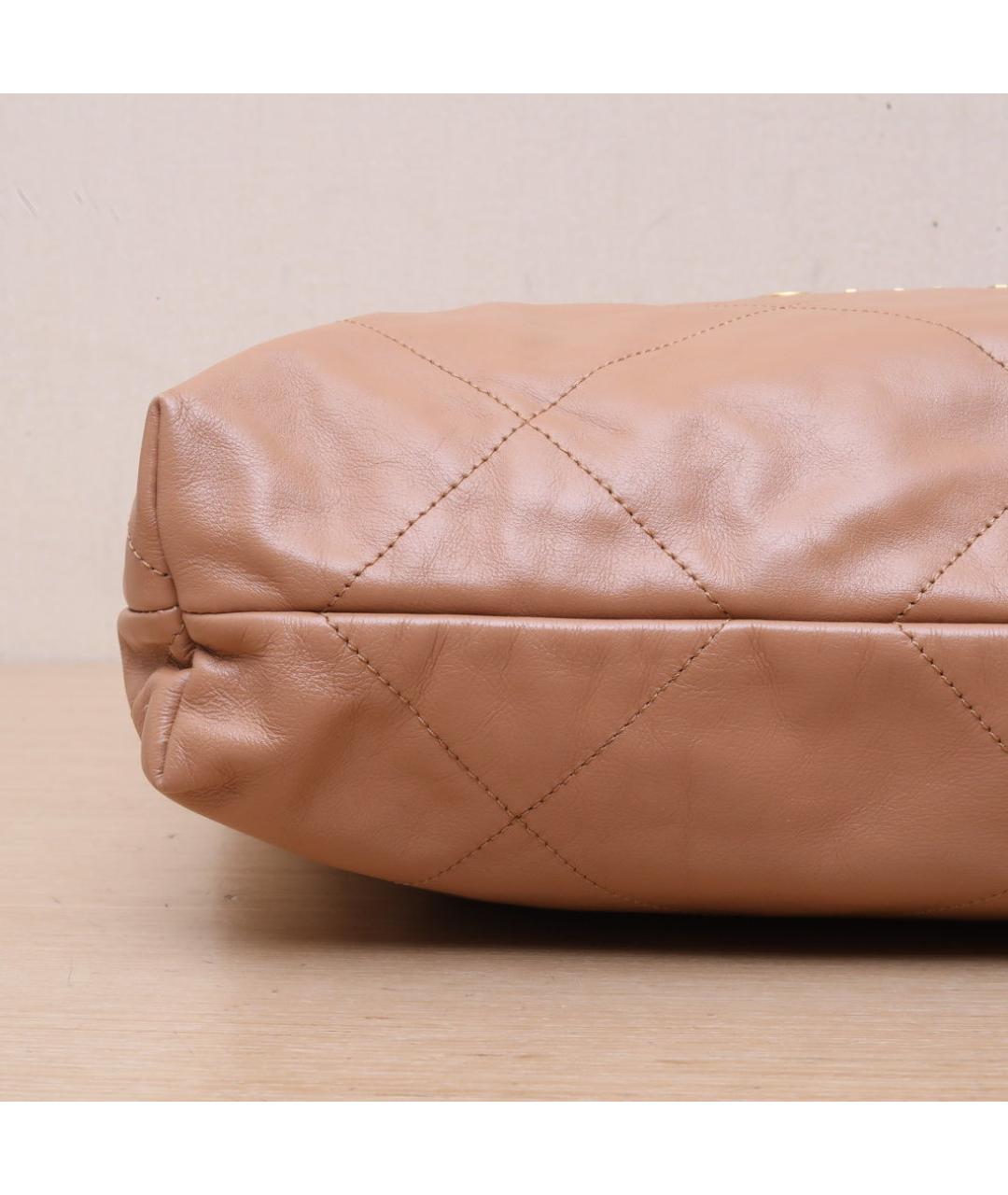 CHANEL Бежевая кожаная сумка через плечо, фото 9
