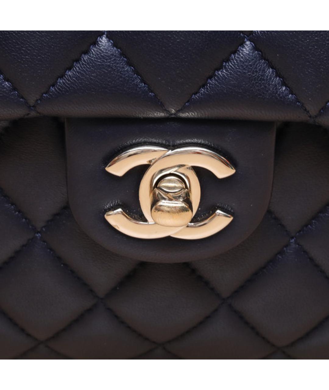 CHANEL Темно-синий кожаный рюкзак, фото 8