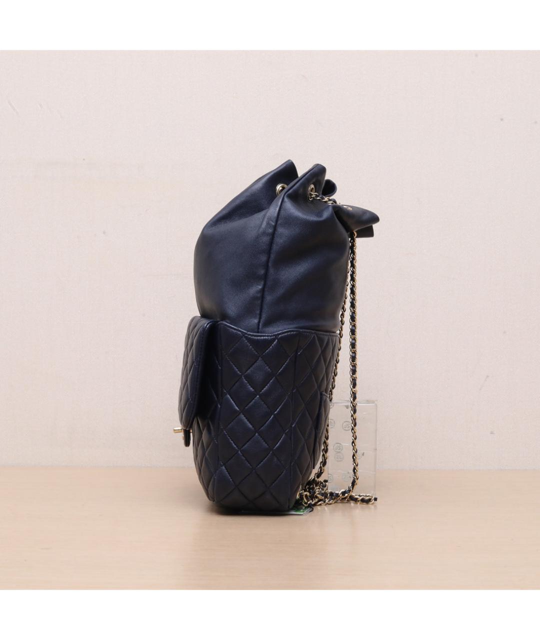 CHANEL Темно-синий кожаный рюкзак, фото 5
