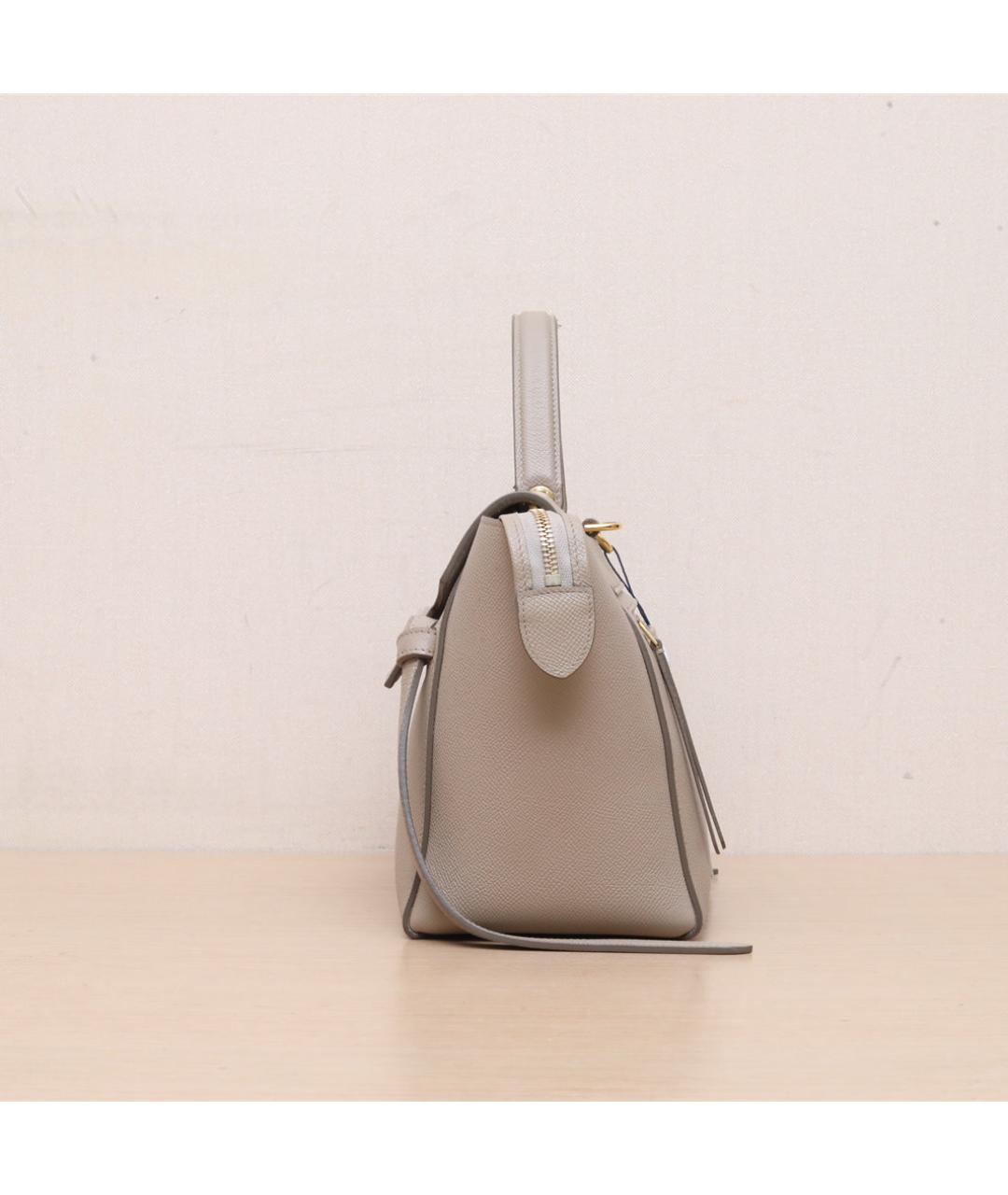 CELINE Бежевая кожаная сумка через плечо, фото 5