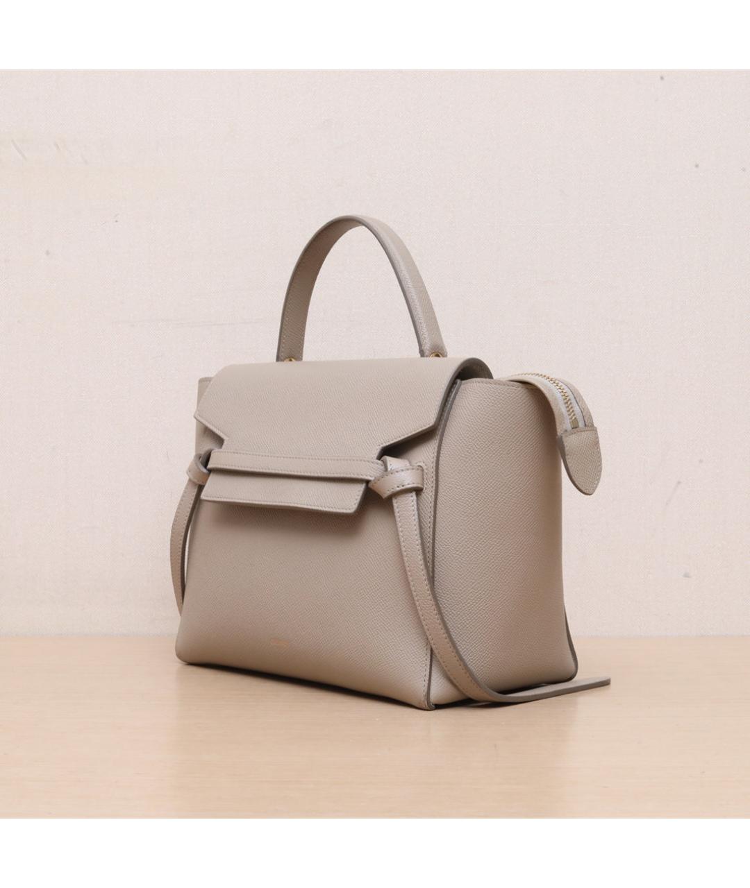 CELINE Бежевая кожаная сумка через плечо, фото 4