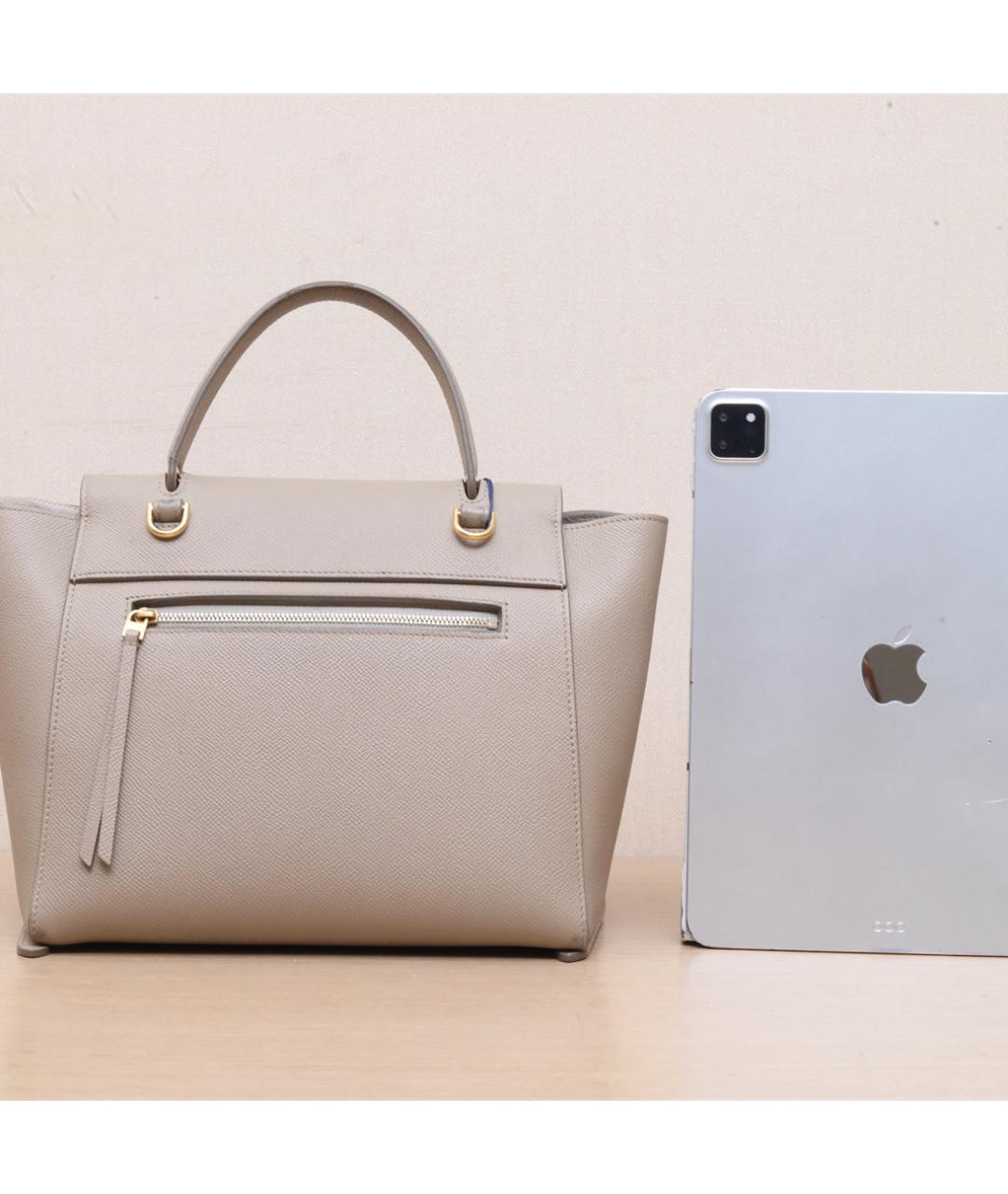 CELINE Бежевая кожаная сумка через плечо, фото 7