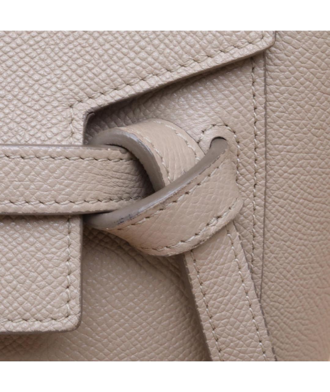 CELINE Бежевая кожаная сумка через плечо, фото 8