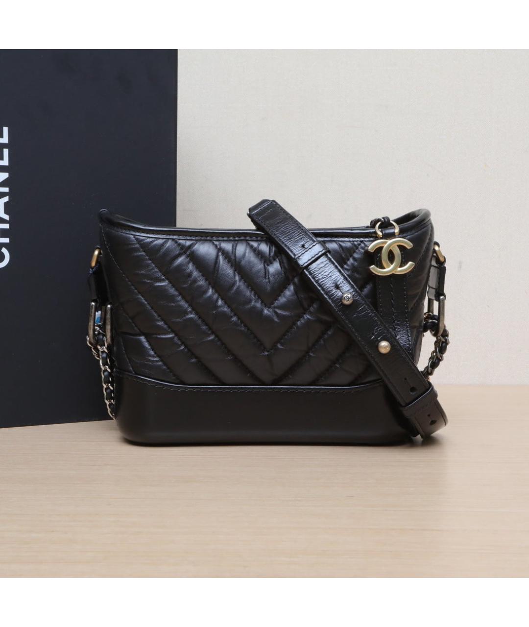 CHANEL Черная кожаная сумка через плечо, фото 2