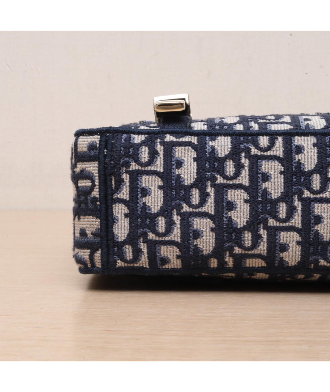 CHRISTIAN DIOR Темно-синяя тканевая сумка через плечо, фото 9