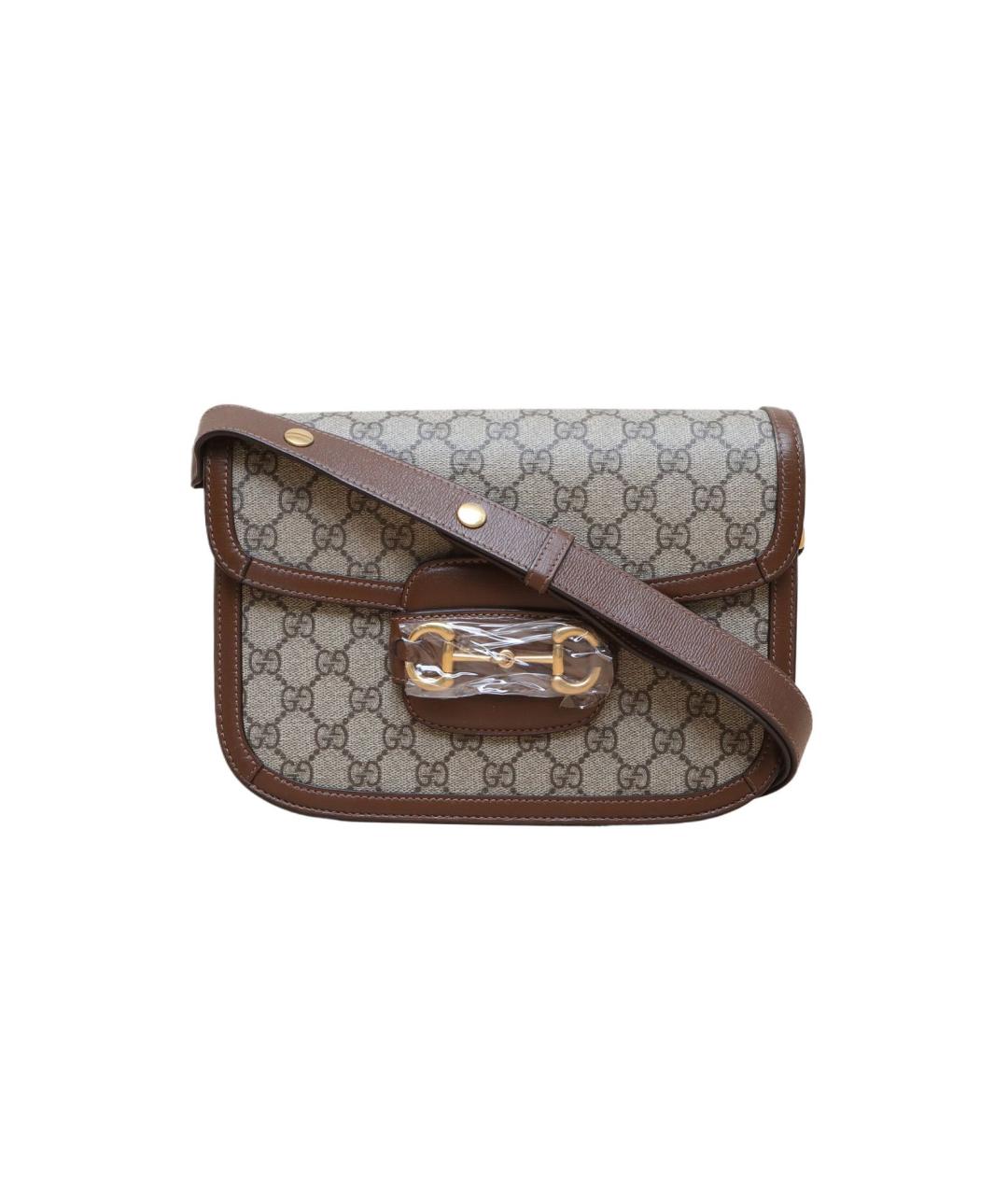 GUCCI Коричневая тканевая сумка через плечо, фото 1