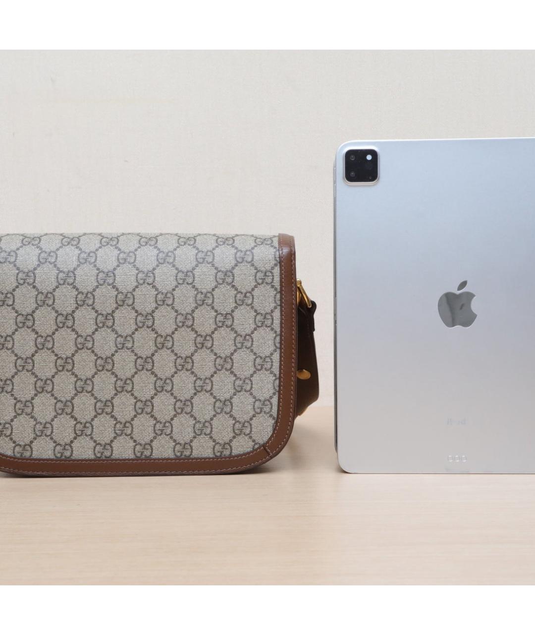 GUCCI Коричневая тканевая сумка через плечо, фото 7