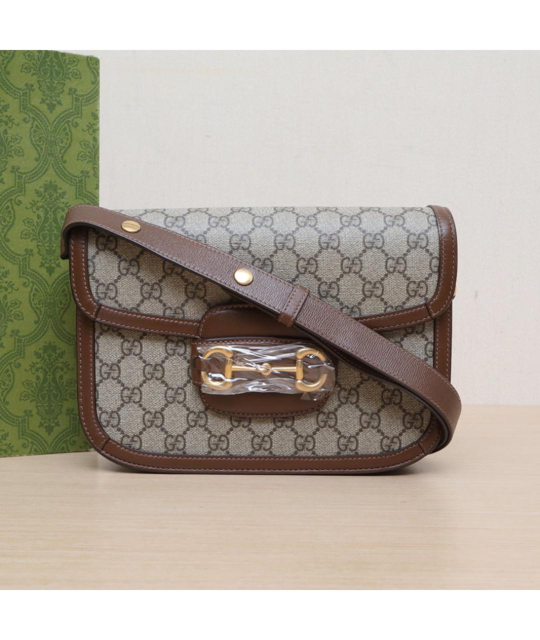 GUCCI Коричневая тканевая сумка через плечо, фото 2