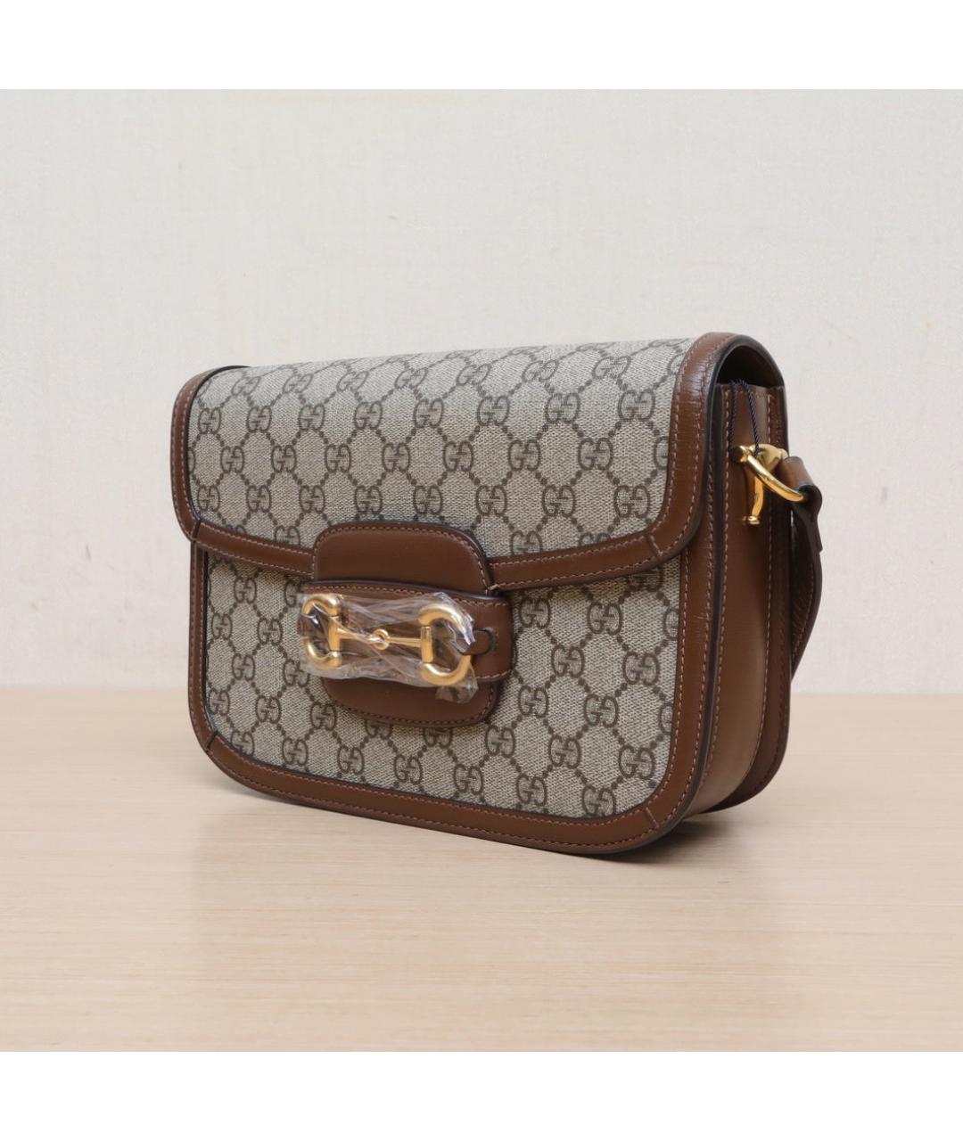 GUCCI Коричневая тканевая сумка через плечо, фото 4