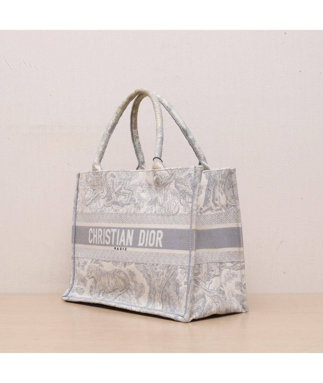 CHRISTIAN DIOR Серая тканевая сумка через плечо, фото 4