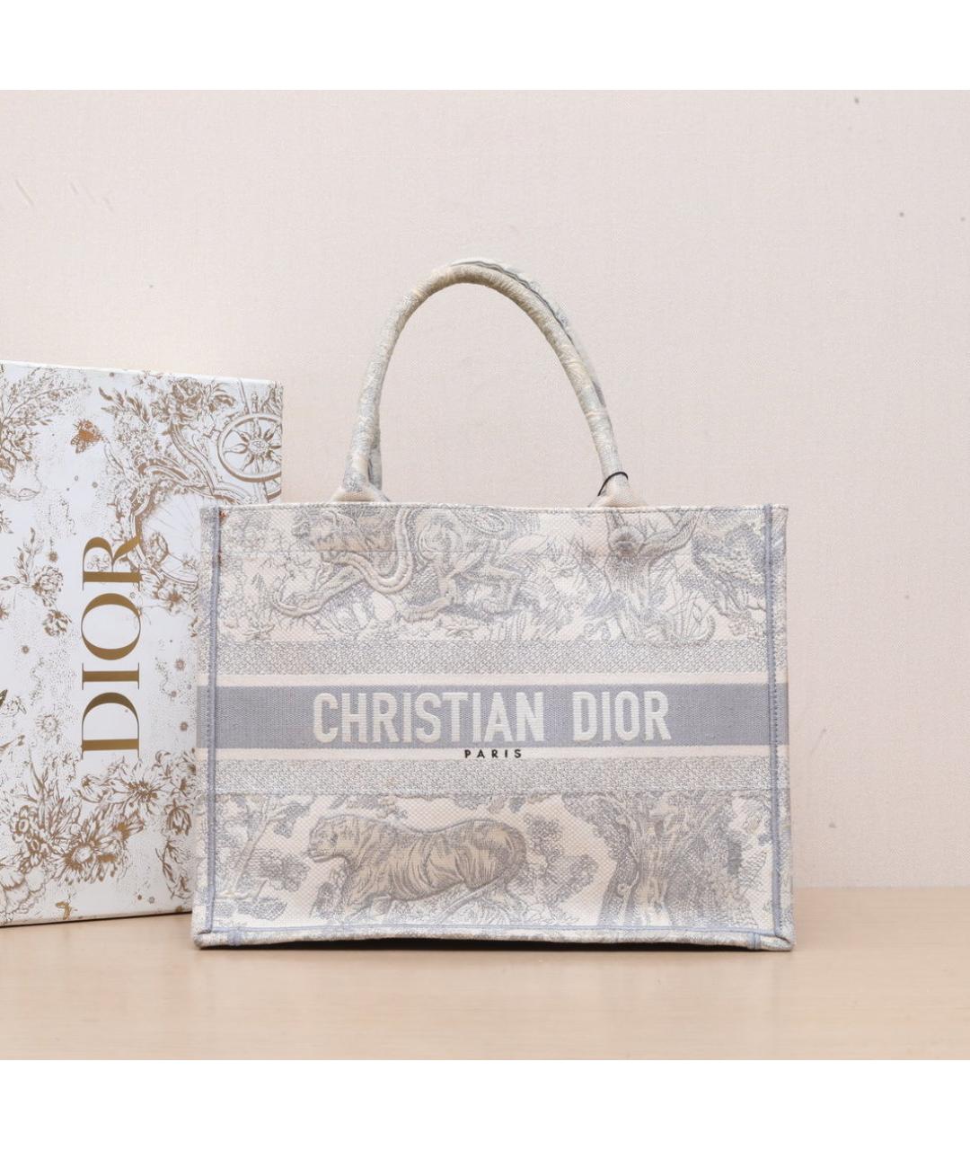 CHRISTIAN DIOR Серая тканевая сумка через плечо, фото 2