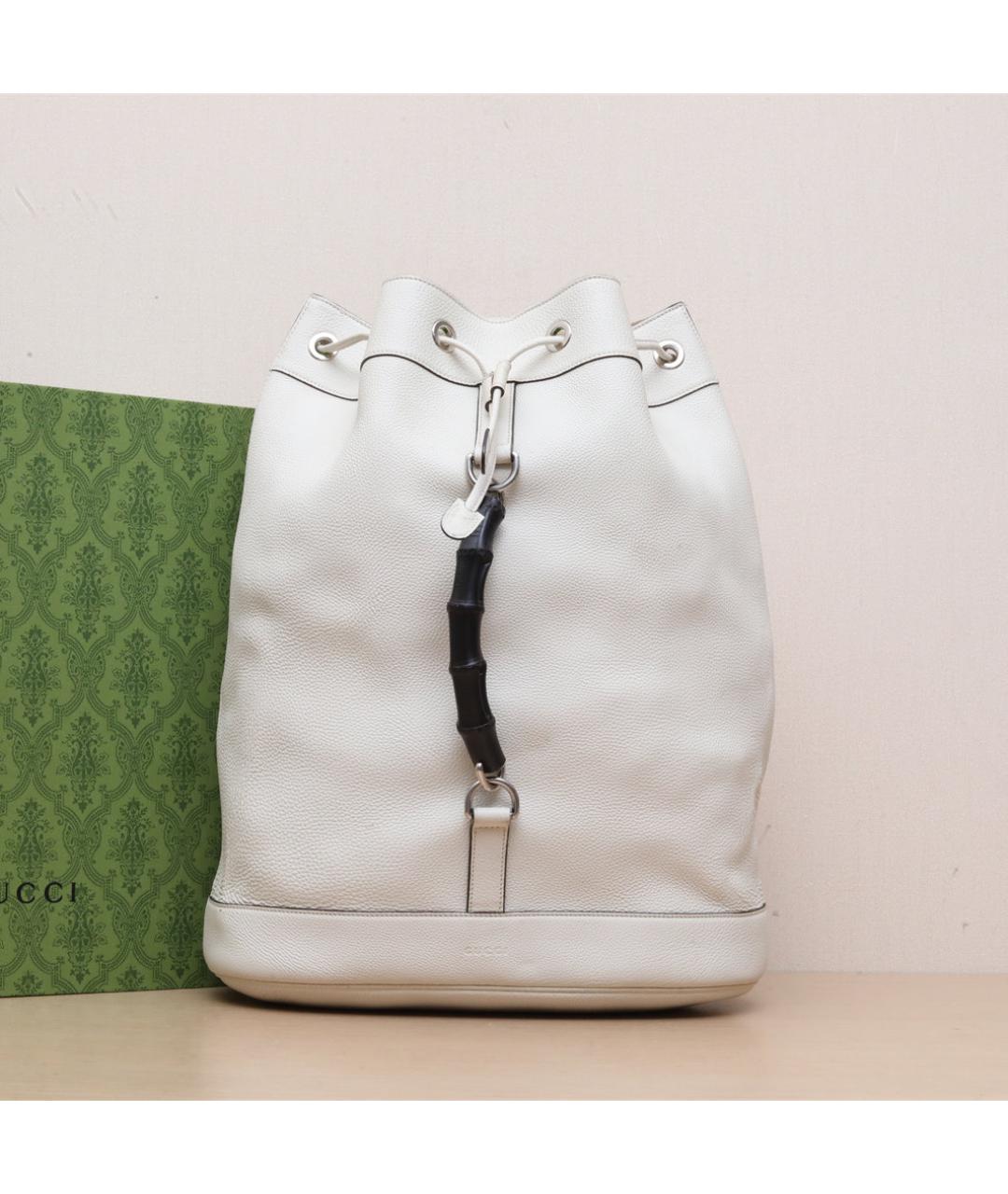 GUCCI Белый кожаный рюкзак, фото 2