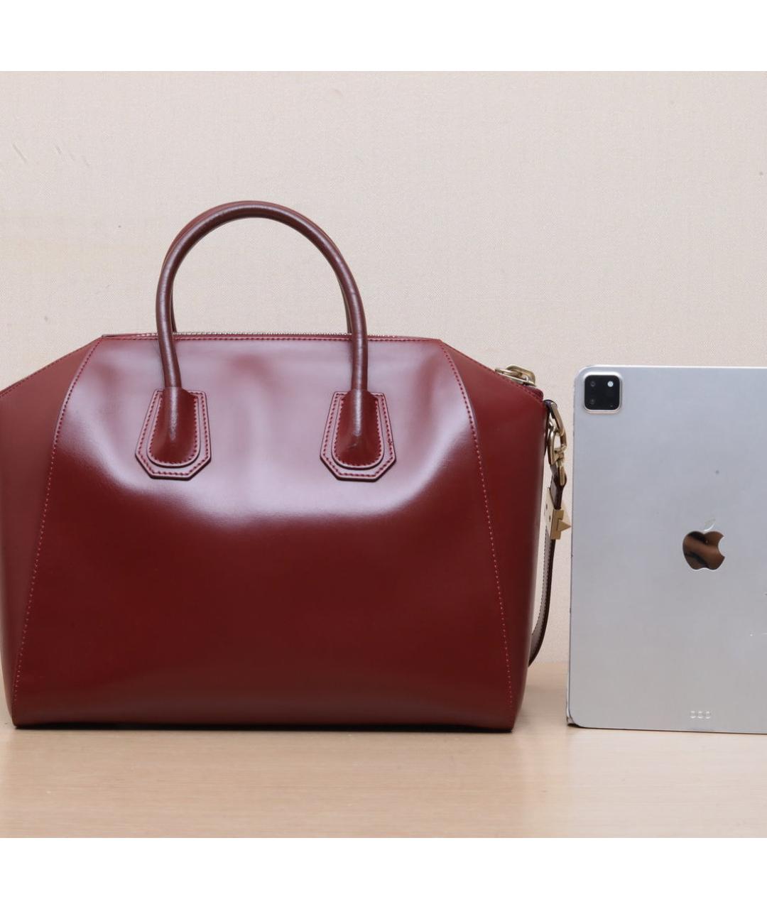 GIVENCHY Бордовая кожаная сумка через плечо, фото 7