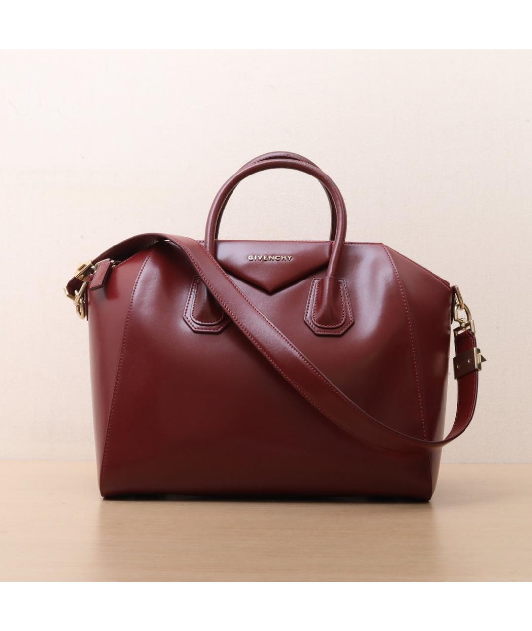 GIVENCHY Бордовая кожаная сумка через плечо, фото 2