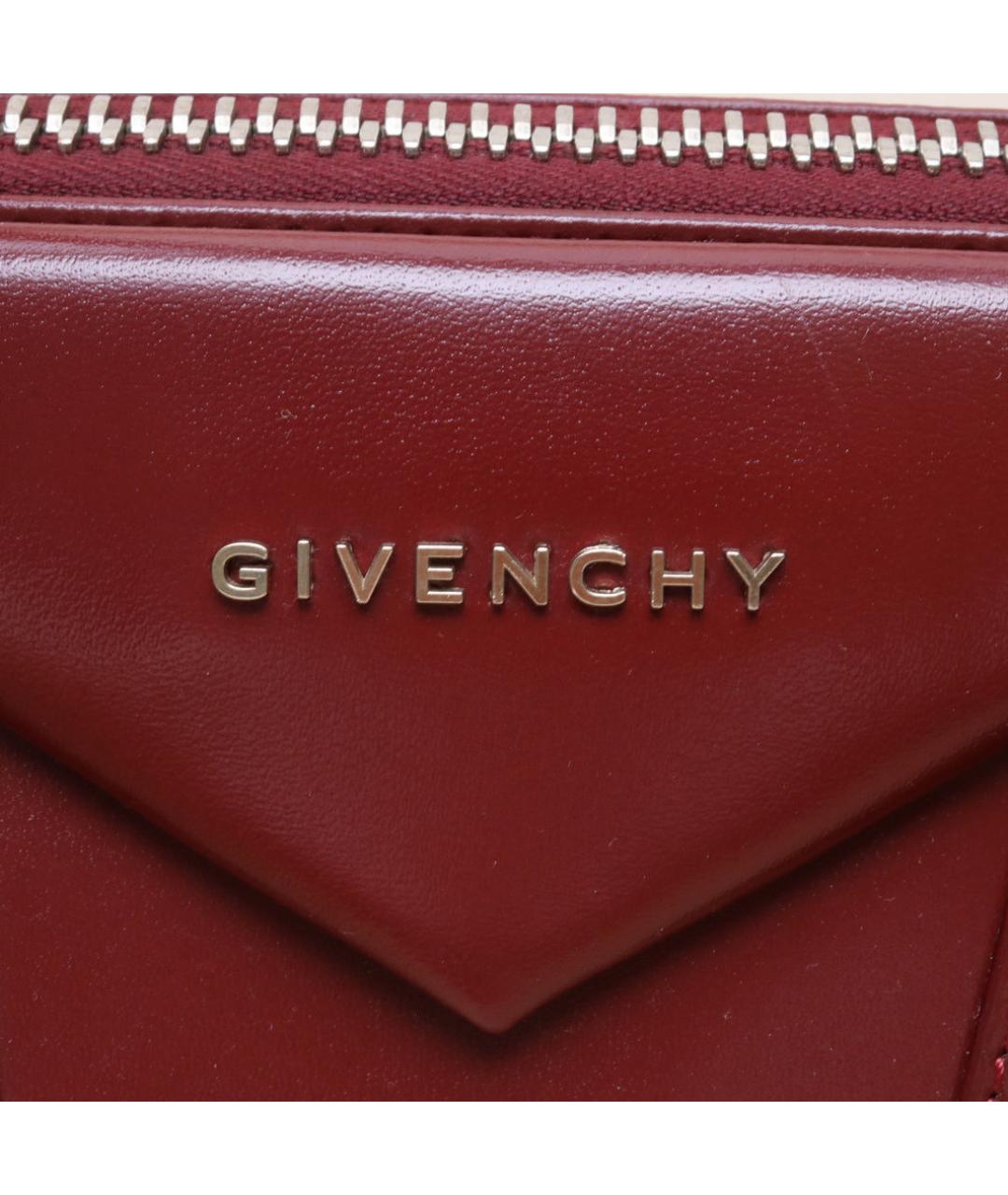 GIVENCHY Бордовая кожаная сумка через плечо, фото 8