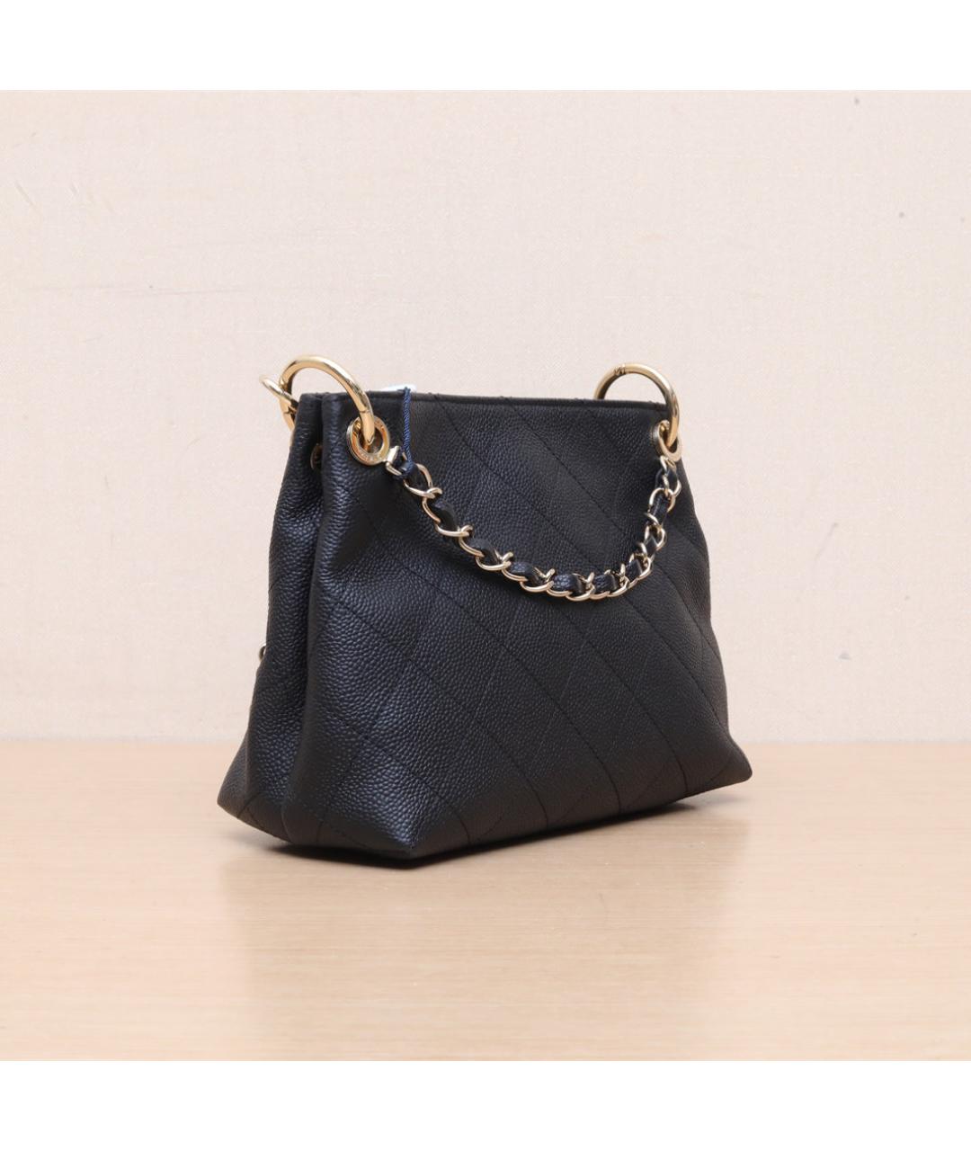 CHANEL Черная кожаная сумка через плечо, фото 6