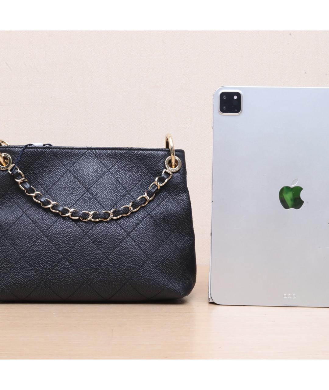 CHANEL Черная кожаная сумка через плечо, фото 7