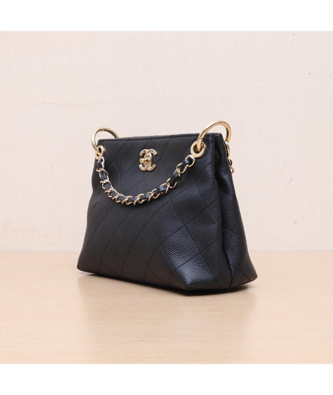 CHANEL Черная кожаная сумка через плечо, фото 4