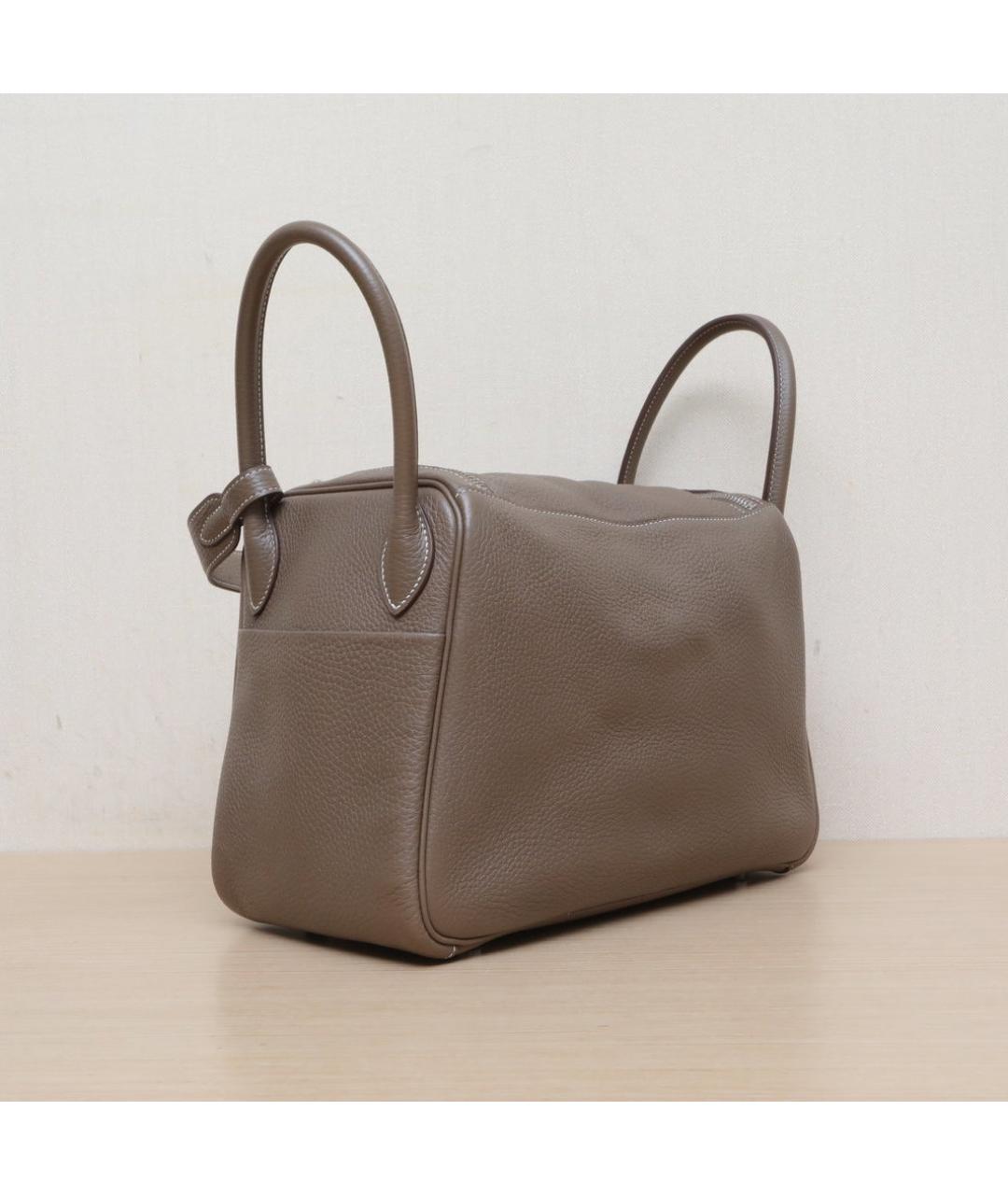 HERMES Коричневая кожаная сумка через плечо, фото 6