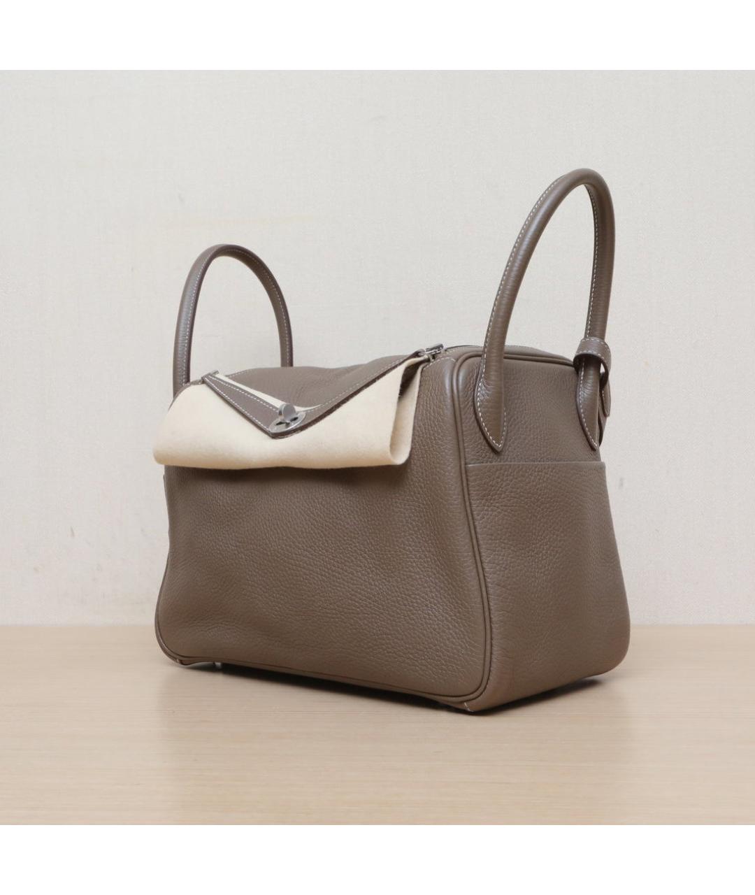 HERMES Коричневая кожаная сумка через плечо, фото 4