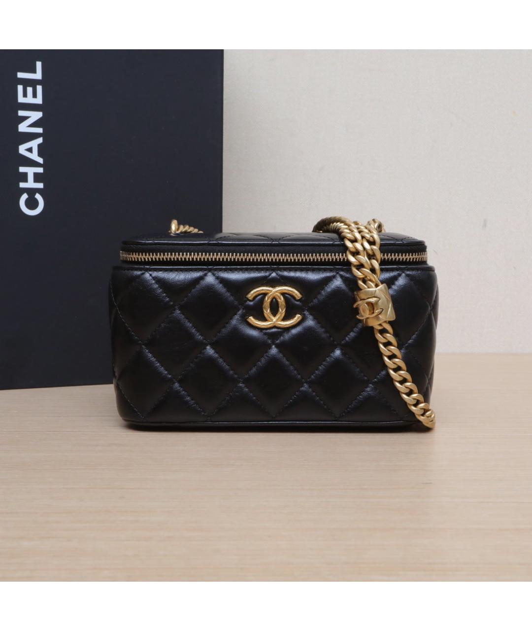 CHANEL Черная кожаная сумка через плечо, фото 2