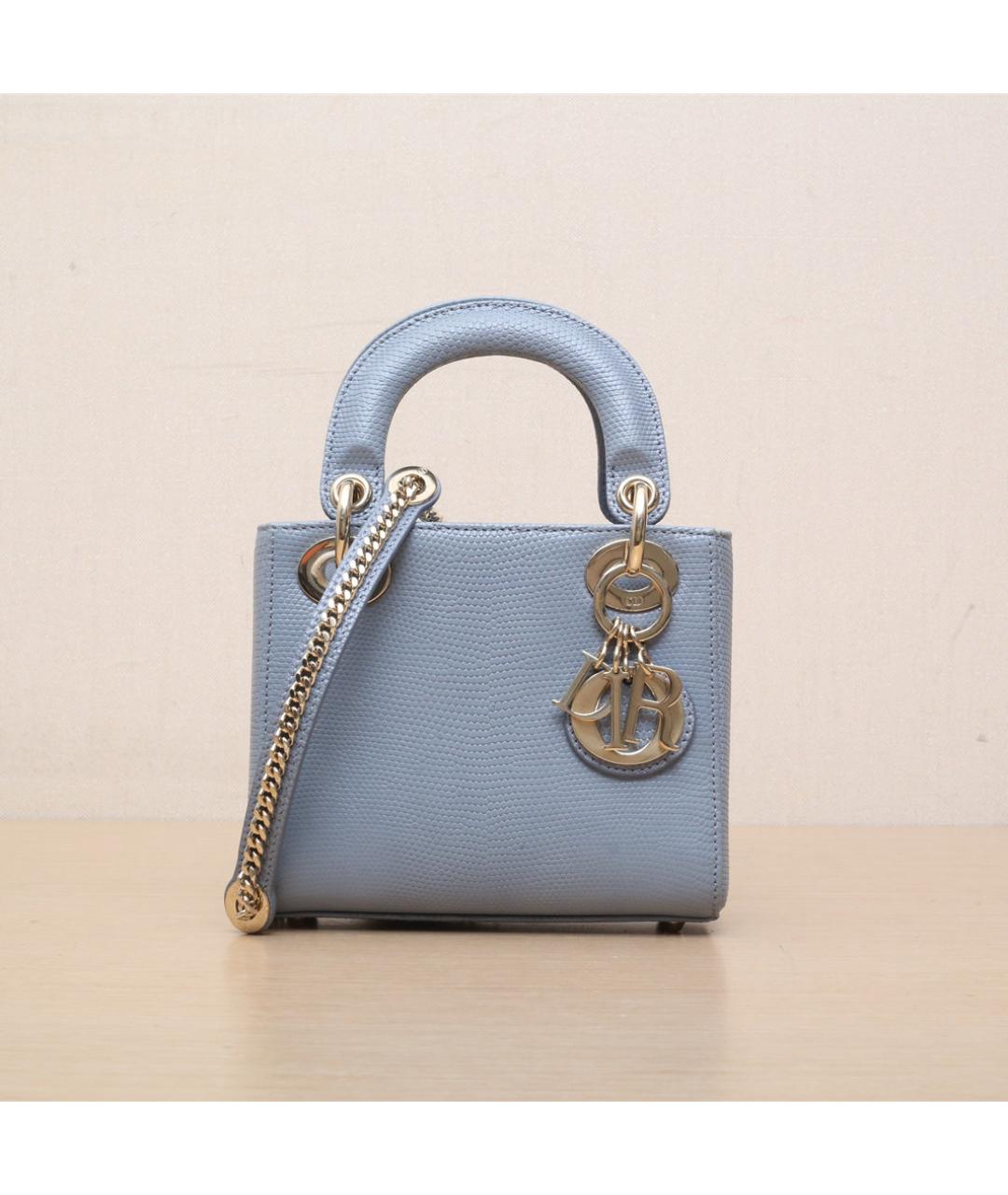 CHRISTIAN DIOR Синяя кожаная сумка через плечо, фото 3