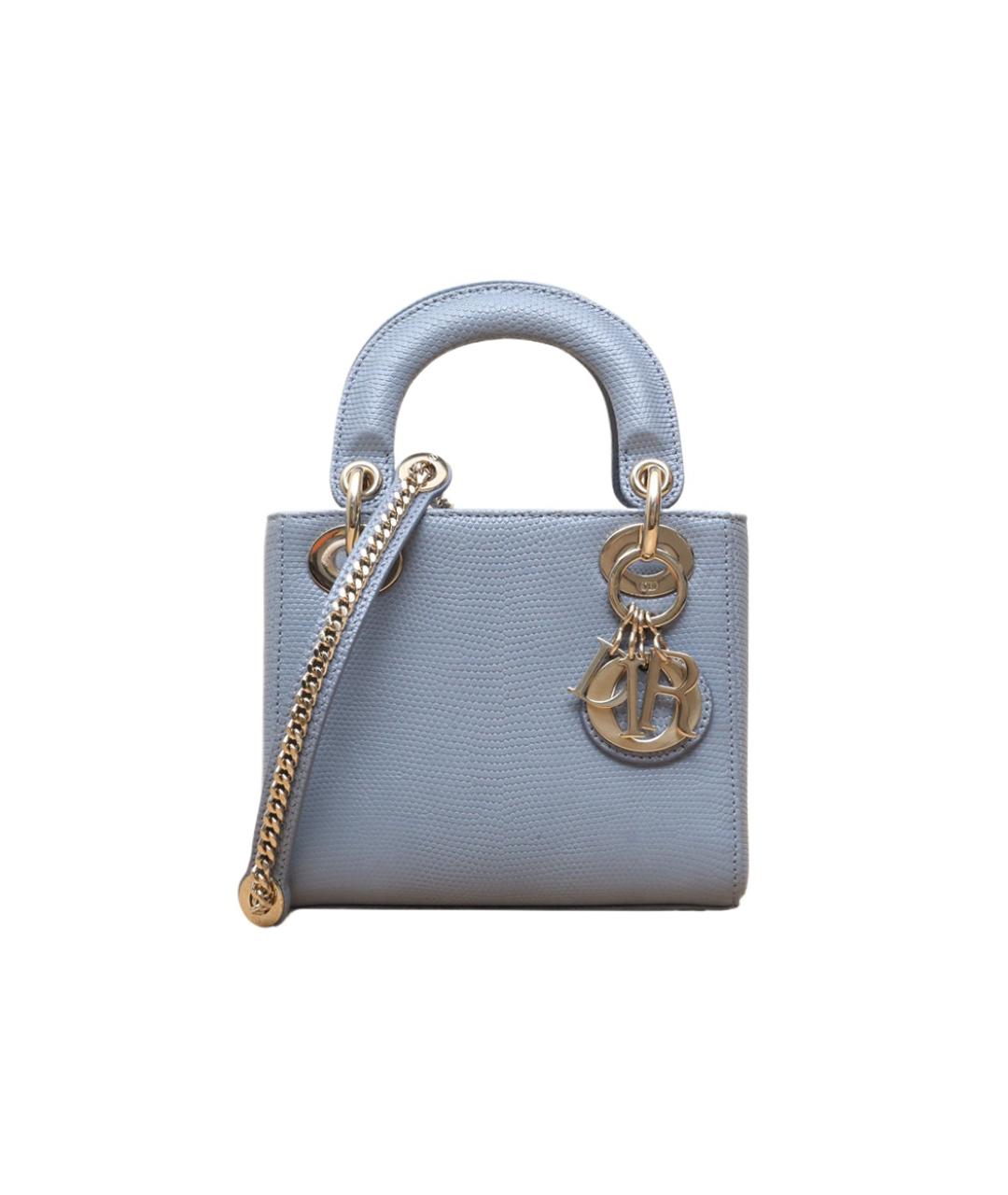 CHRISTIAN DIOR Синяя кожаная сумка через плечо, фото 1