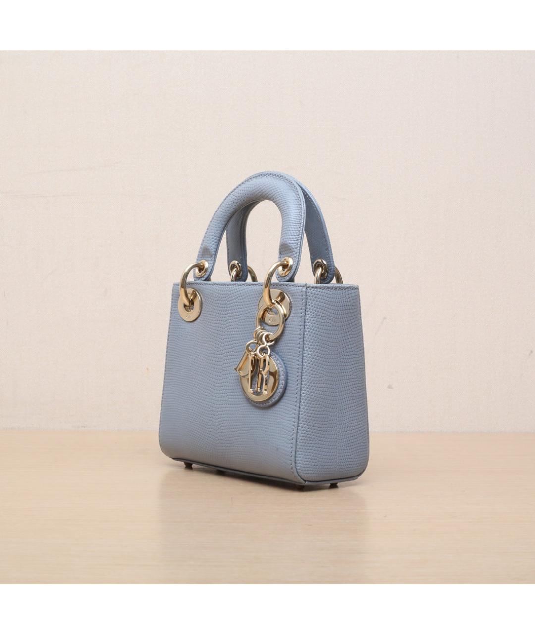 CHRISTIAN DIOR Синяя кожаная сумка через плечо, фото 4