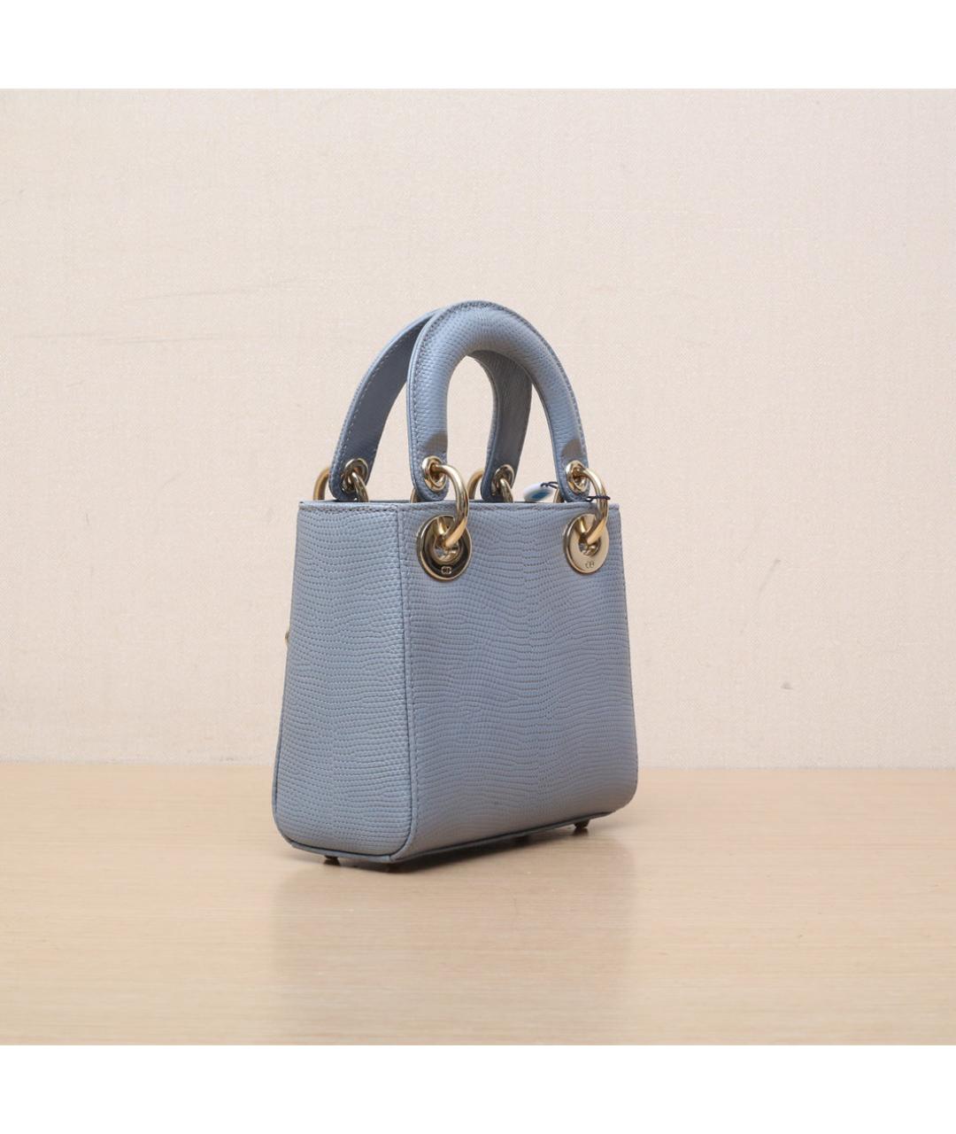 CHRISTIAN DIOR Синяя кожаная сумка через плечо, фото 6