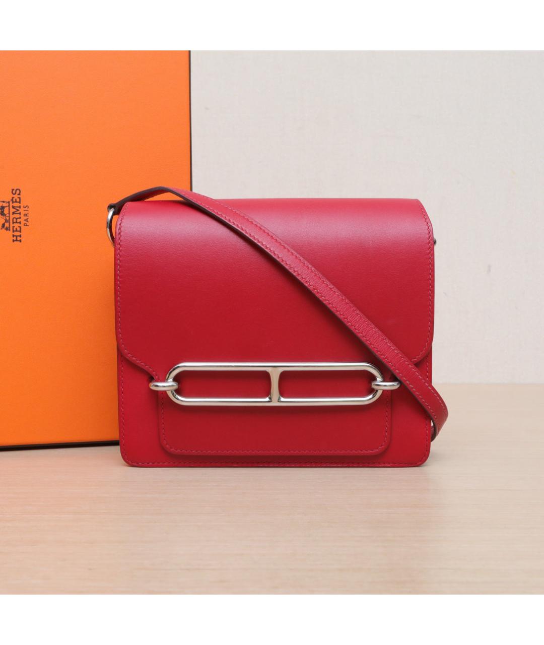HERMES Красная кожаная сумка через плечо, фото 2
