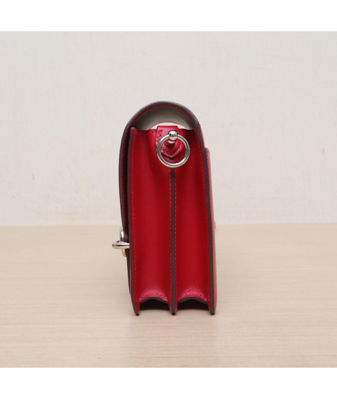 HERMES Красная кожаная сумка через плечо, фото 5
