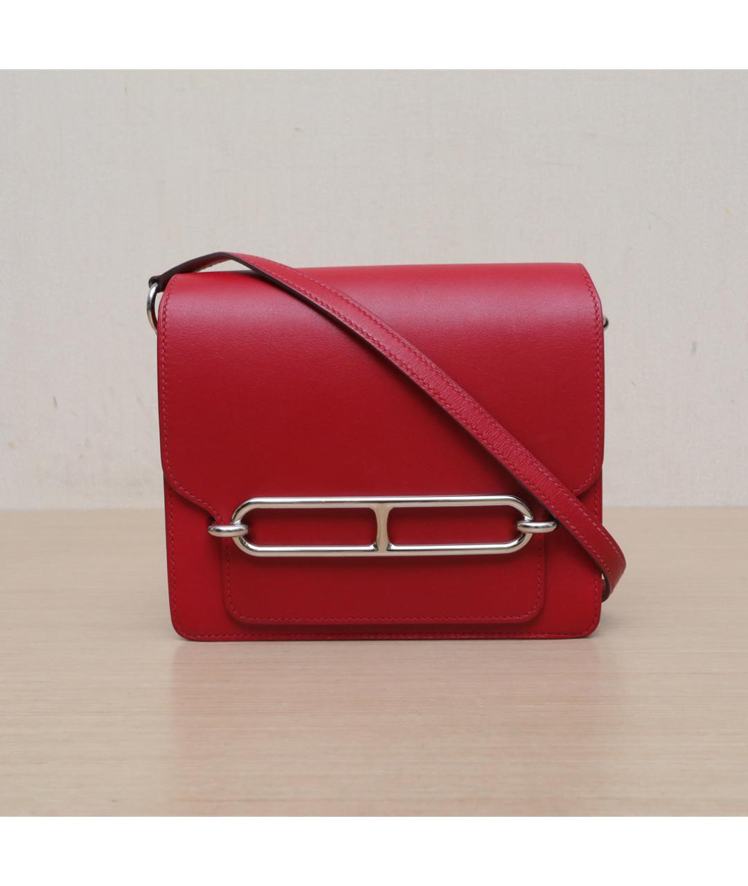 HERMES Красная кожаная сумка через плечо, фото 3