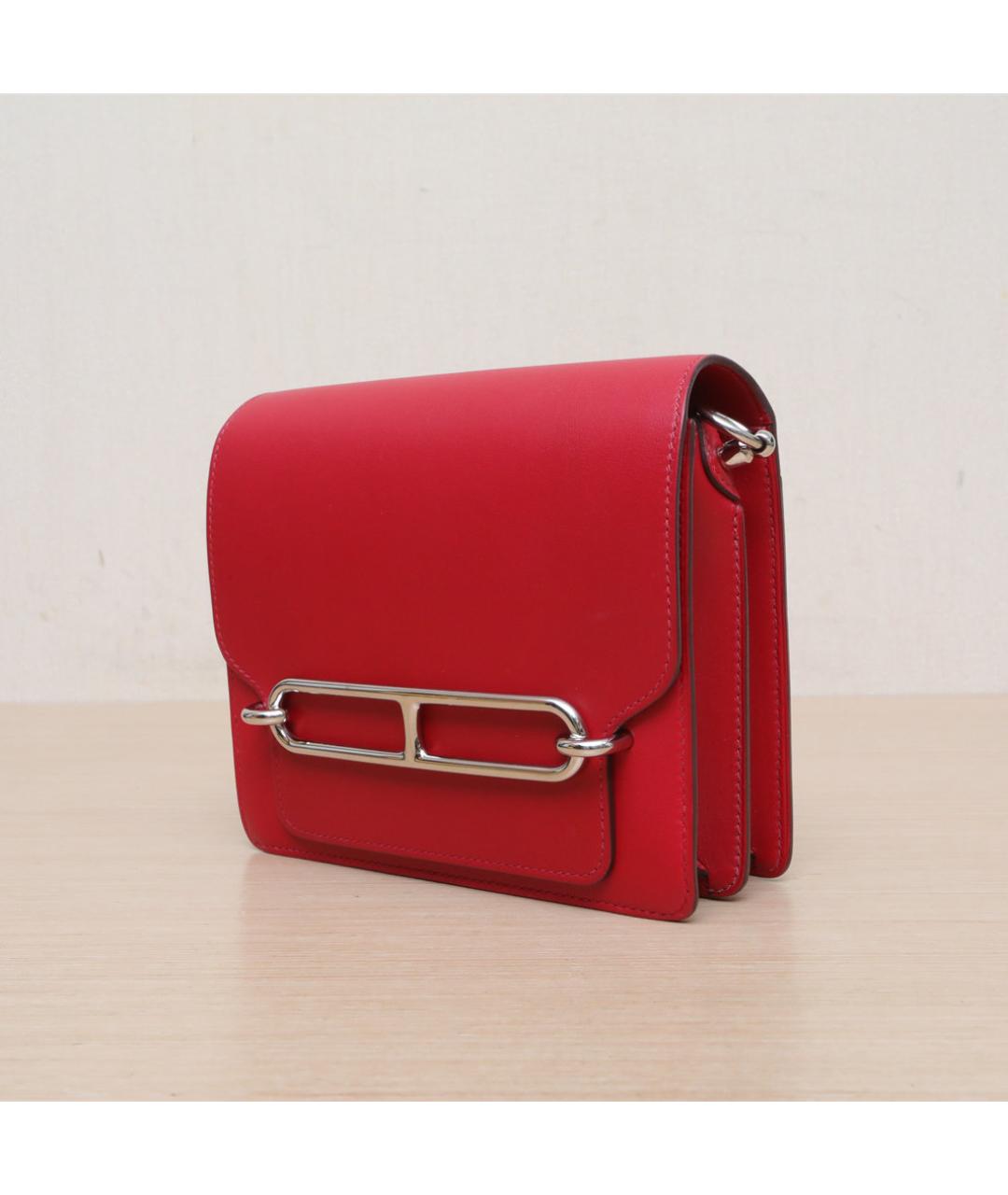 HERMES Красная кожаная сумка через плечо, фото 4