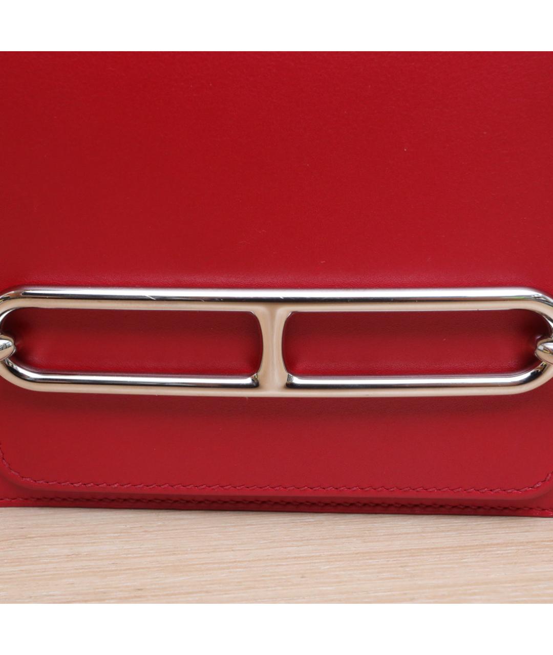 HERMES Красная кожаная сумка через плечо, фото 8