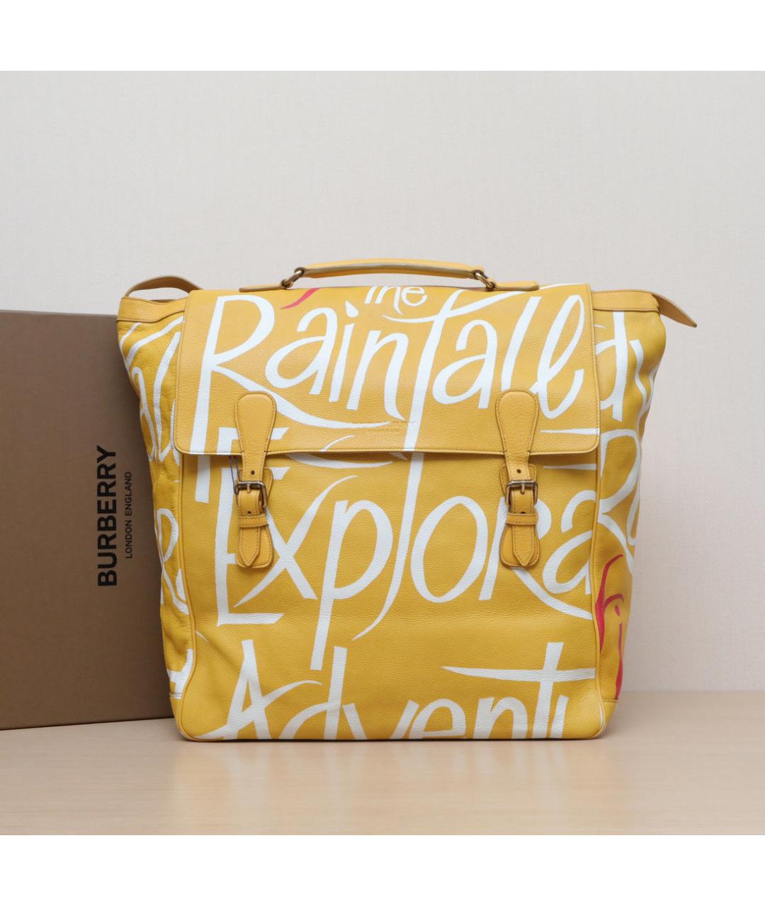BURBERRY Желтая кожаная сумка через плечо, фото 2