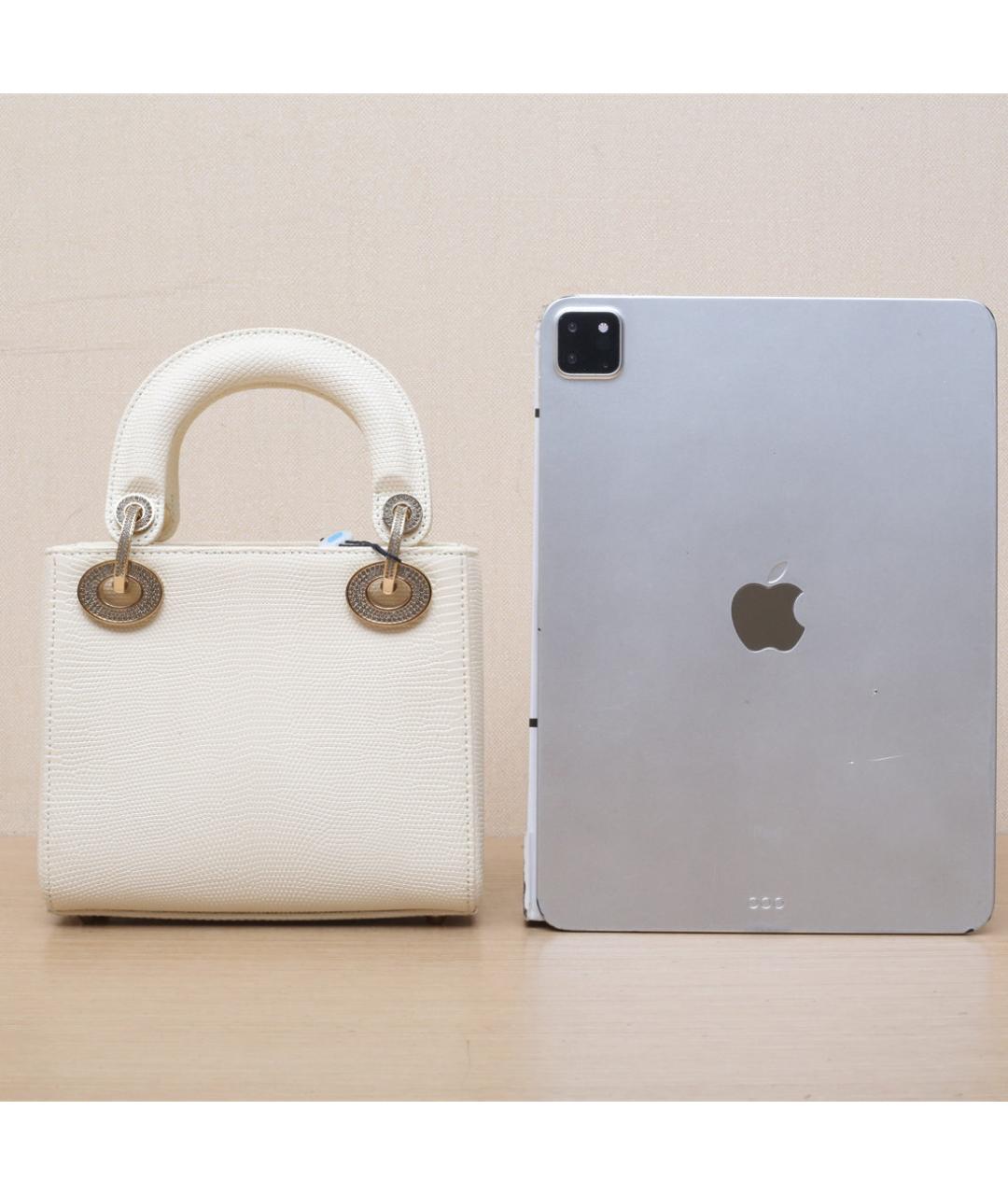 CHRISTIAN DIOR Белая кожаная сумка через плечо, фото 7