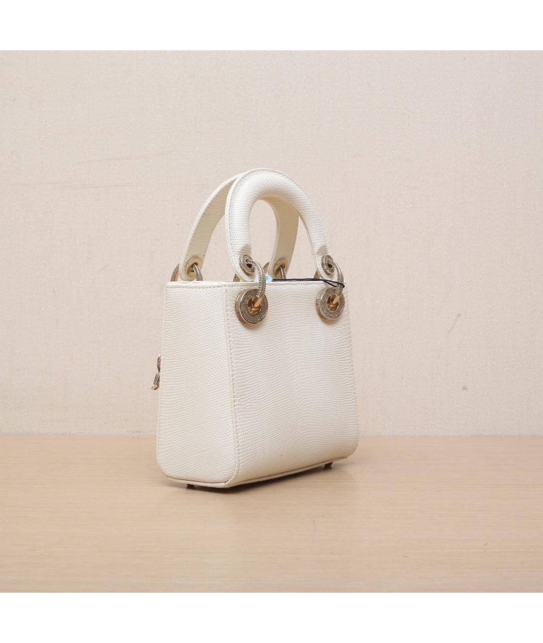 CHRISTIAN DIOR Белая кожаная сумка через плечо, фото 6