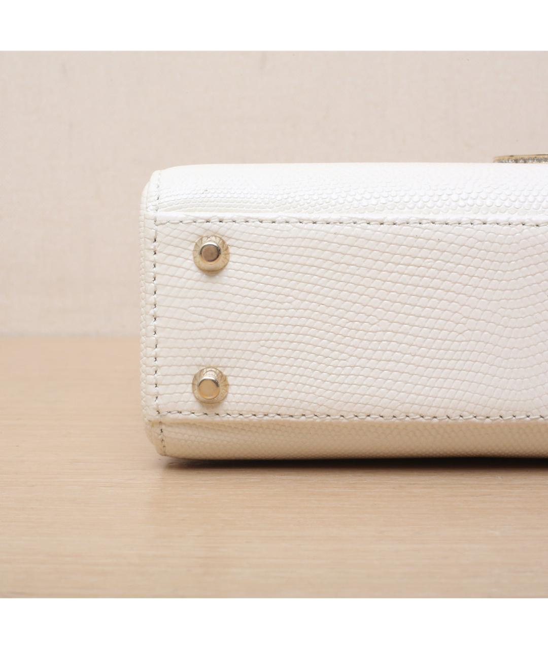 CHRISTIAN DIOR Белая кожаная сумка через плечо, фото 9