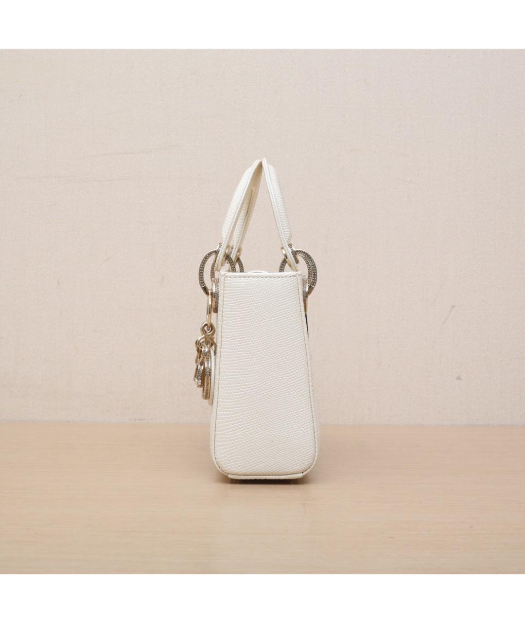 CHRISTIAN DIOR Белая кожаная сумка через плечо, фото 5