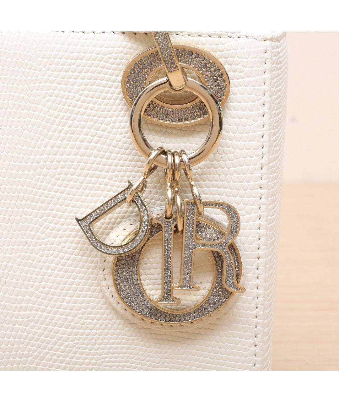 CHRISTIAN DIOR Белая кожаная сумка через плечо, фото 8