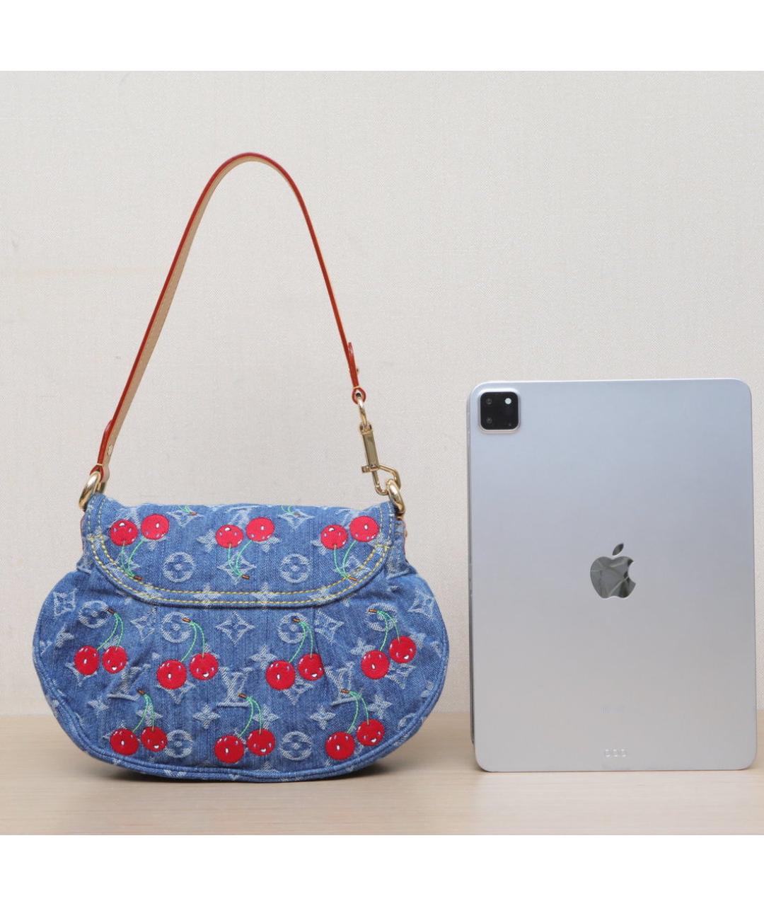 LOUIS VUITTON Синяя деним сумка через плечо, фото 7