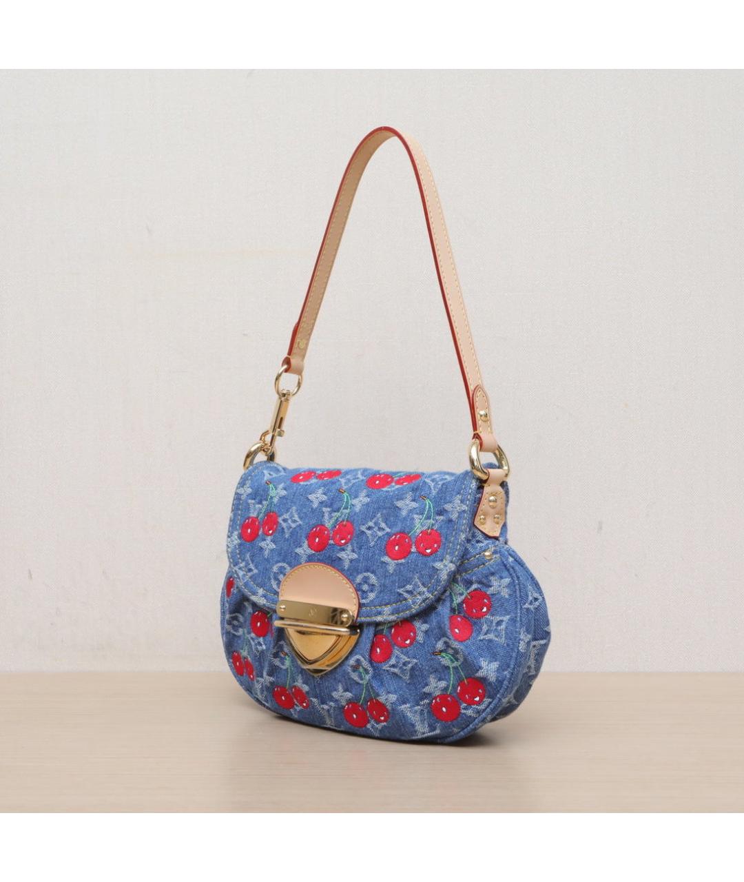 LOUIS VUITTON Синяя деним сумка через плечо, фото 4