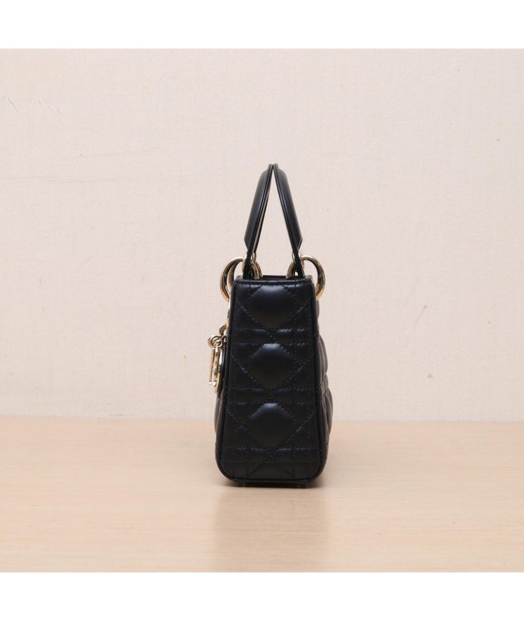 CHRISTIAN DIOR Черная кожаная сумка через плечо, фото 5