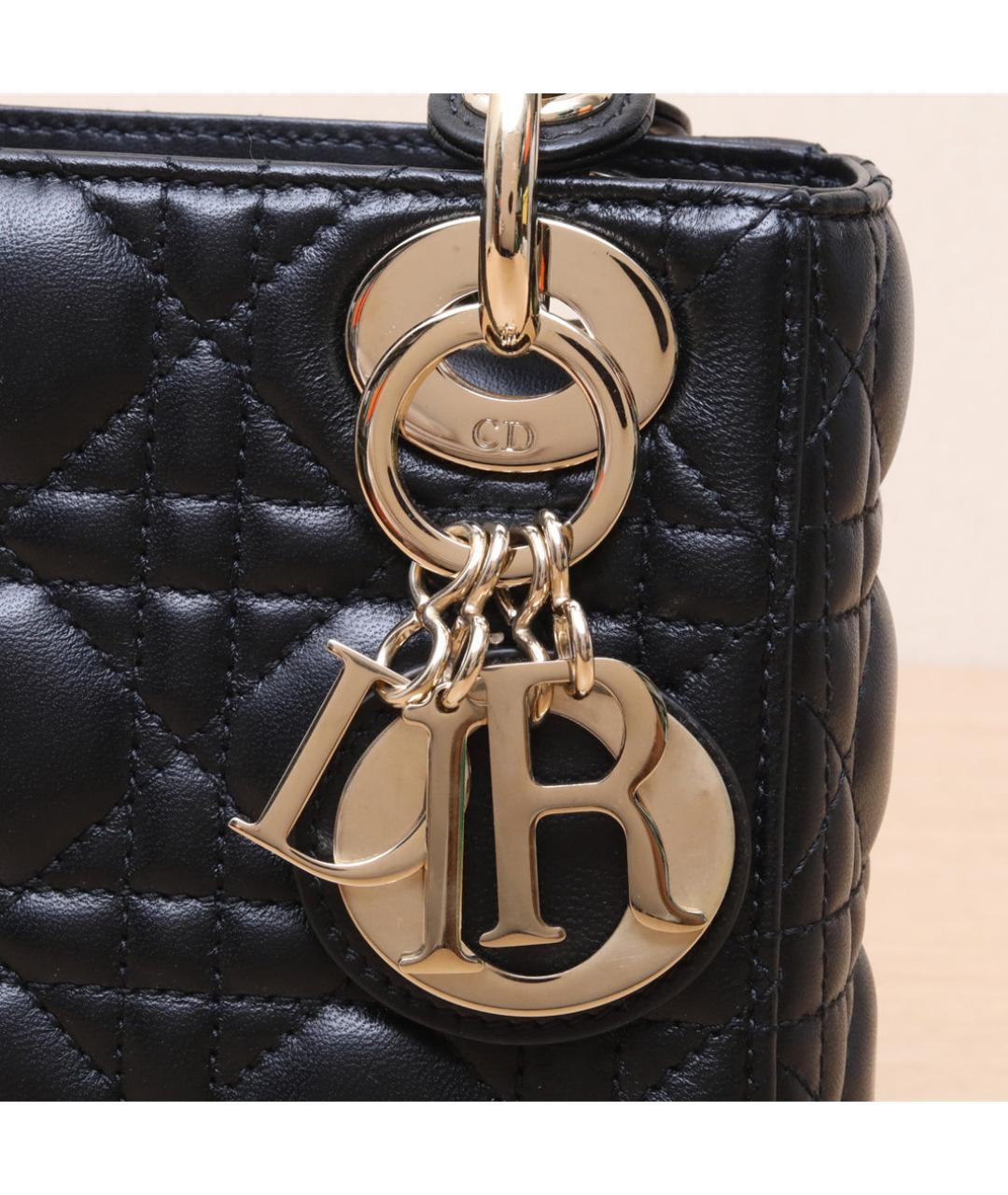 CHRISTIAN DIOR Черная кожаная сумка через плечо, фото 8