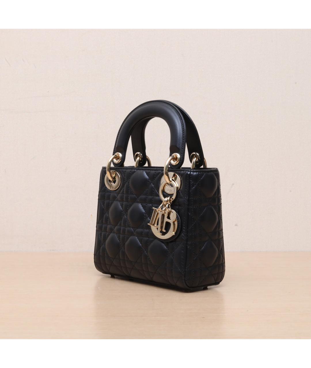 CHRISTIAN DIOR Черная кожаная сумка через плечо, фото 4