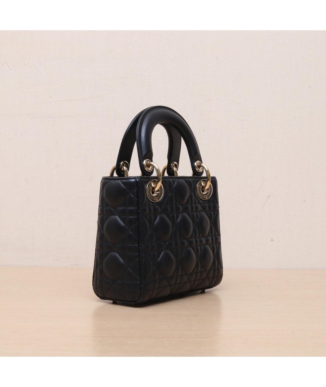 CHRISTIAN DIOR Черная кожаная сумка через плечо, фото 6