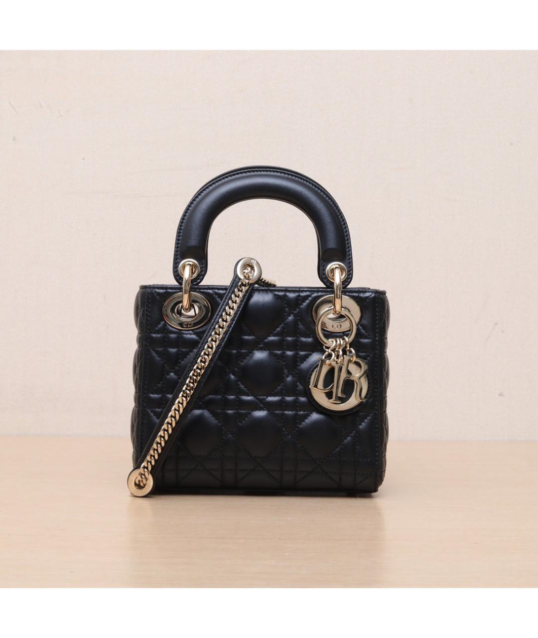 CHRISTIAN DIOR Черная кожаная сумка через плечо, фото 3